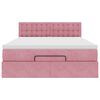 vidaXL Estructura cama otomana colch&oacute;n terciopelo rosa 140x200cm