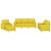 vidaXL Juego de sof&aacute;s con cojines 4 piezas tela amarillo claro