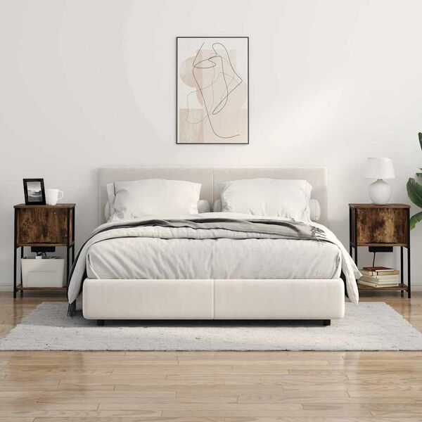 vidaXL Armario de Noche Roble ahumado 38 x 31 x 61 cm