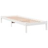 vidaXL Cama extralarga sin colch&oacute;n madera maciza pino blanca 100x210cm
