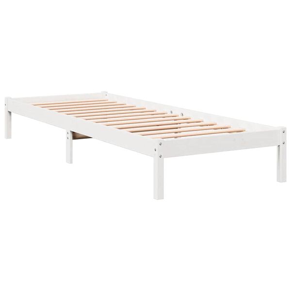 vidaXL Cama extralarga sin colch&oacute;n madera maciza pino blanca 100x210cm