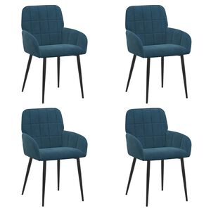 vidaXL Sillas de comedor 4 uds. Terciopelo Azul 57 x 50 x 85 cm