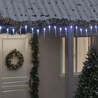 vidaXL Luces carámbano Navidad 200 LED blanco frío acrílico PVC 20 m