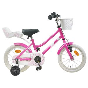 vidaXL Bicicleta Infantil 12 Pulgadas para 2-4 a&ntilde;os Rosa Oscuro