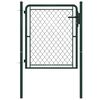 vidaXL Puerta de jard&iacute;n de acero 100 x 75 cm verde