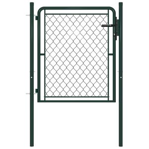 vidaXL Puerta de jard&iacute;n de acero 100 x 75 cm verde
