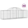 vidaXL Cestas de gaviones 8 uds forma de arco hierro 200x50x60/80 cm