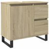 vidaXL Set de muebles de baño 3 pzas madera contrachapada roble Sonoma