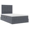 vidaXL Cama con almacenamiento y LED con LED Gris oscuro 120 x 190 cm
