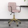 vidaXL Sillas de comedor giratorias 4 unidades de terciopelo rosa