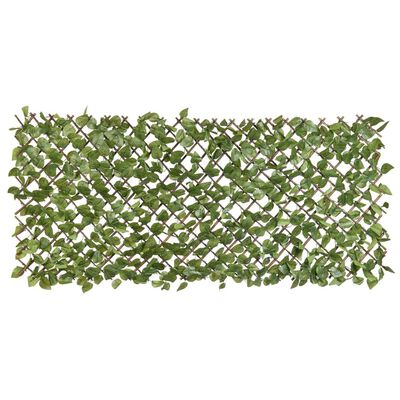 Nature Enrejado de jardín con palma de laurel hojas verdes 90x180 cm