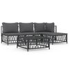vidaXL Juego muebles de jard&iacute;n 5 pzas y cojines acero gris antracita