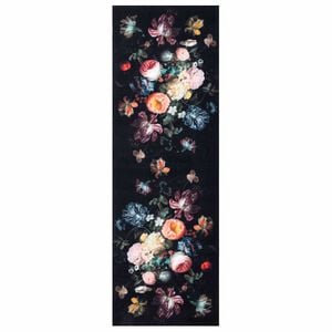 vidaXL Alfombra de cocina Negro 180 x 60 cm Terciopelo