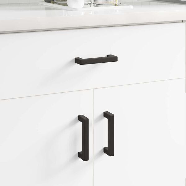 vidaXL Manija de muebles 12 pcs Negro 110 x 12 x 36 mm Hierro