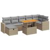 vidaXL Set sof&aacute;s jard&iacute;n y cojines 5 pzas rat&aacute;n sint&eacute;tico acacia beige