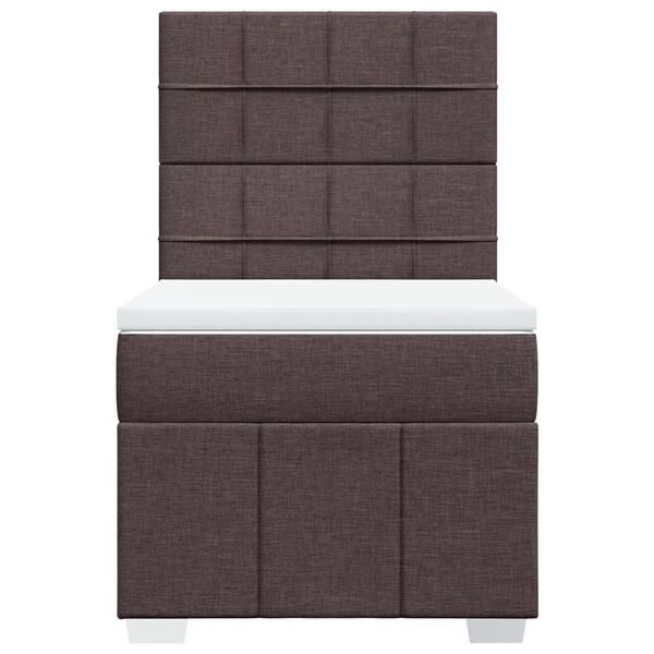 vidaXL Cama box spring con colch&oacute;n tela marr&oacute;n oscuro 80x200 cm