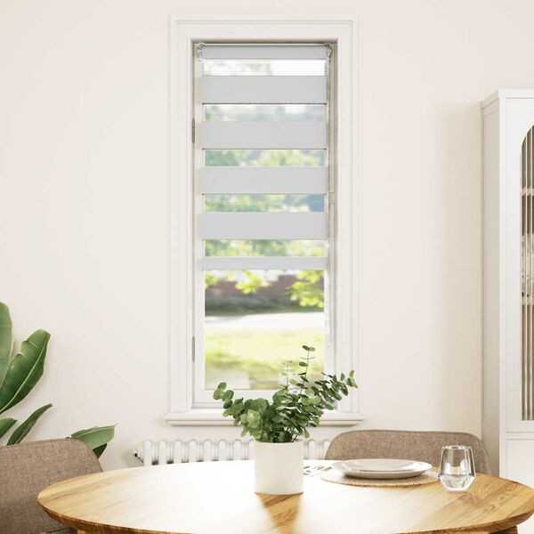 vidaXL Estor cebra blanco 45x100 cm tejido ancho 40,9 cm poli&eacute;ster