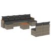 vidaXL Set de sof&aacute;s de jard&iacute;n 10 pzas con cojines rat&aacute;n sint&eacute;tico gris