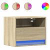 vidaXL Mesitas de noche de pared con luces LED 2 unidades roble Sonoma