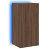 vidaXL Mueble de TV de pared con luces LED marr&oacute;n roble 40,5x35x80 cm