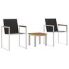 vidaXL Conjunto de Comedor de Jard&iacute;n 3 uds. Marr&oacute;n y Negro