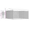 vidaXL Perrera de exterior con techo 382x382x225 cm