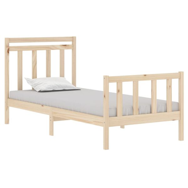 vidaXL Estructura de cama madera maciza 90x190 cm