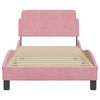 vidaXL Estructura de cama con cabecero Dover terciopelo rosa 80x200 cm