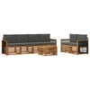 vidaXL Conjunto de sof&aacute;s de exterior 7 uds. Natural y Antracita