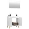 vidaXL Set muebles de ba&ntilde;o 2 piezas madera contrachapada blanco brillo