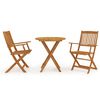 vidaXL Comedor de jard&iacute;n plegable 3 piezas madera maciza de acacia