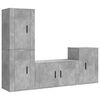 vidaXL Set de muebles de TV 4 pzas madera contrachapada gris hormig&oacute;n