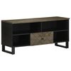 vidaXL Mueble de TV madera maciza de mango negro 100x33x46 cm