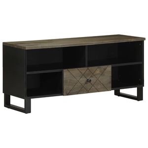 vidaXL Mueble de TV madera maciza de mango negro 100x33x46 cm