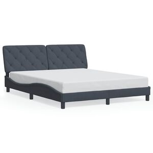 vidaXL Estructura de cama sin colch&oacute;n terciopelo gris oscuro 160x200cm