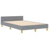 vidaXL Estructura de cama con cabecera Gris claro 120 x 190 cm tela