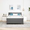 vidaXL Cama tipo Box Spring Gris claro y blanco. 203 x 160 x 88 cm