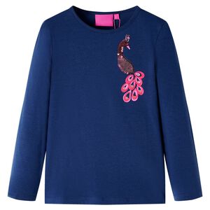 vidaXL Camiseta infantil de manga larga azul marino 104