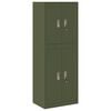 vidaXL Armario de almacenamiento 2 uds. Verde oliva 60 x 40 x 160 cm