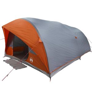 vidaXL Tienda t&uacute;nel 10 persona Impermeable Gris y naranja tafet&aacute;n