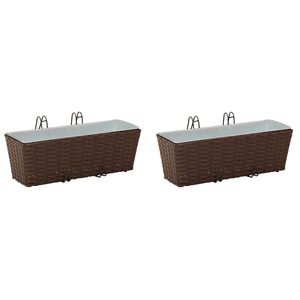 vidaXL Barandilla 2 uds. Marr&oacute;n 50 x 17 x 17 cm Metal