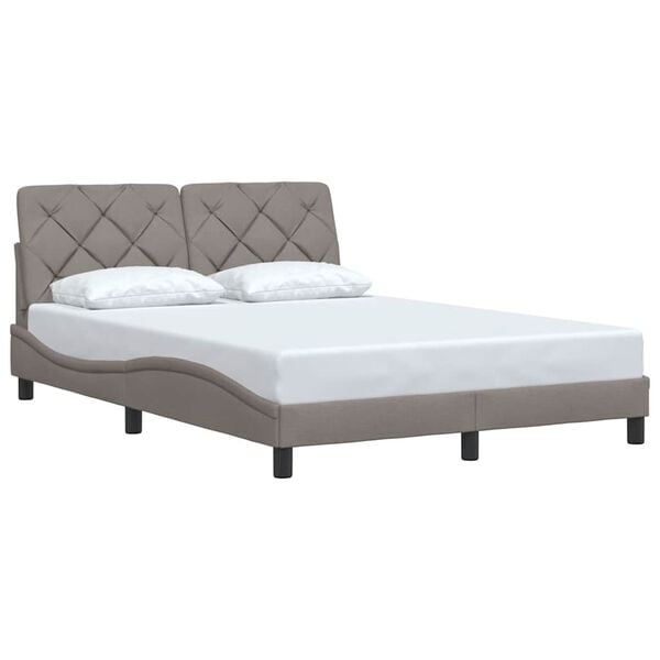 vidaXL Estructura de cama sin colch&oacute;n tela gris taupe 140x200 cm