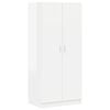 vidaXL Armario de madera contrachapada blanco brillo 80x52x180 cm