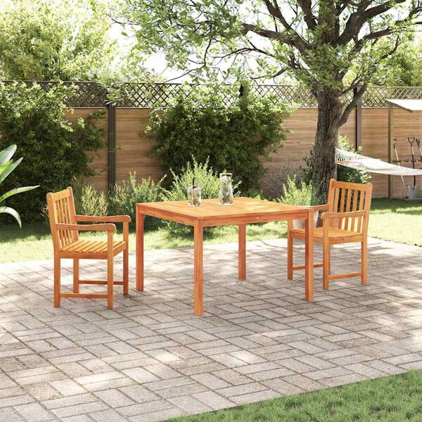 vidaXL Conjunto de Comedor de Jardín 3 pcs Marrón
