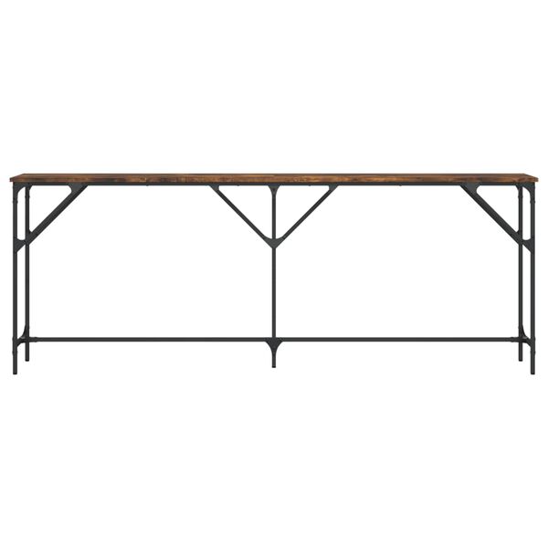 vidaXL Mesa consola madera de ingeniería roble ahumado 200x29x75 cm