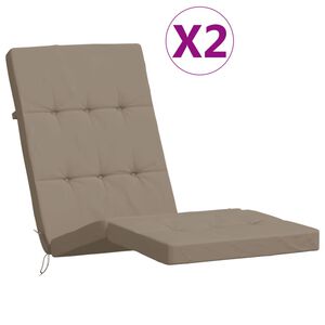 vidaXL Cojines para tumbona 2 uds tela Oxford gris taupe