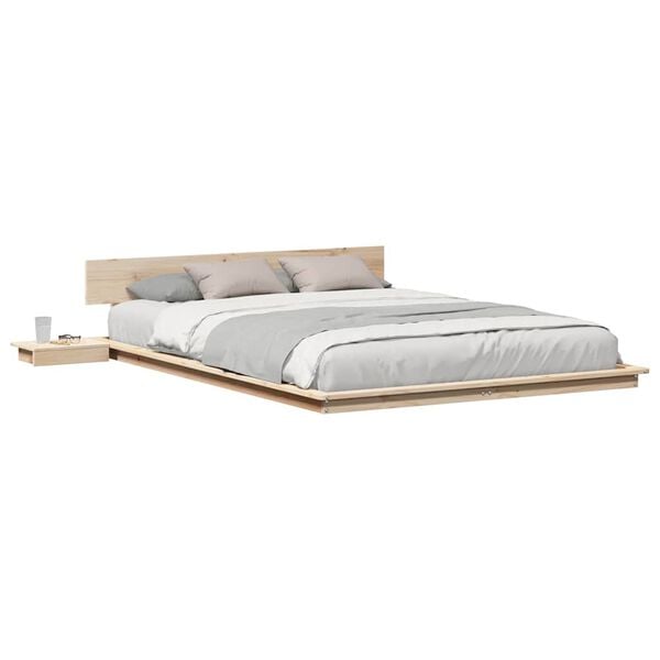vidaXL Estructura de cama Marrón 150 x 200 cm Madera