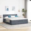 vidaXL Estructura de cama otomana con colch&oacute;n gris oscuro 200x200 cm