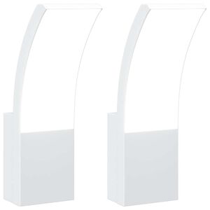 vidaXL L&aacute;mparas de pared LED de exterior 2 uds aluminio fundido blanco