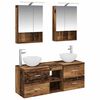 vidaXL Juego de muebles de ba&ntilde;o 5 pcs Madera envejecida